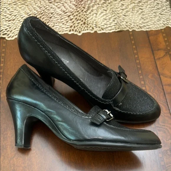 Aerosoles Black Women's High Heel Loafers - Picture 4 of 6